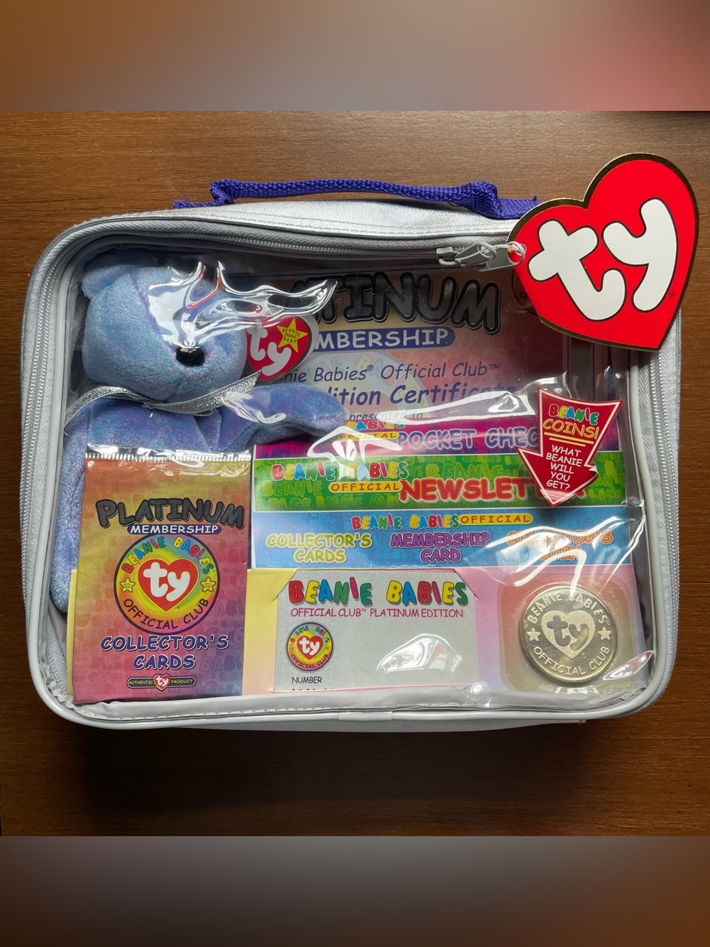 1999 Ty Beanie Babies Platinum Membership Edition Club Kit Zipped Case